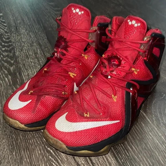 Nike Lebron XII Elite Red/Gold Basketball Shoes 724559-618 Men 12