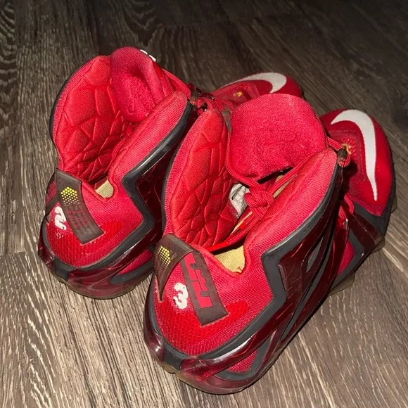 Nike Lebron XII Elite Red/Gold Basketball Shoes 724559-618 Men 12