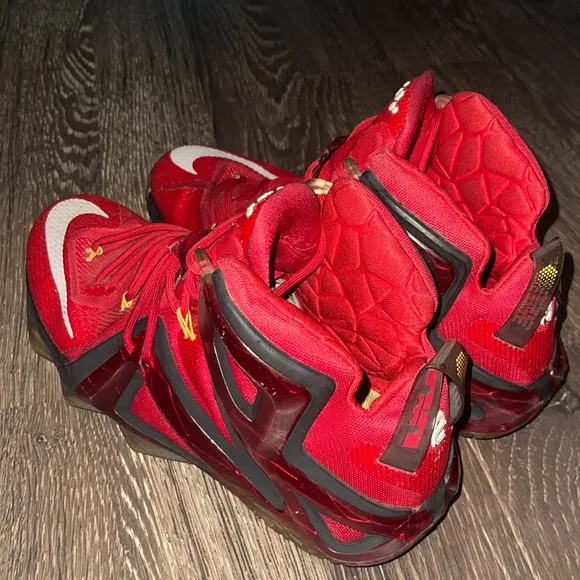 Nike Lebron XII Elite Red/Gold Basketball Shoes 724559-618 Men 12
