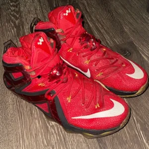 Nike Lebron XII Elite Red/Gold Basketball Shoes 724559-618 Men 12