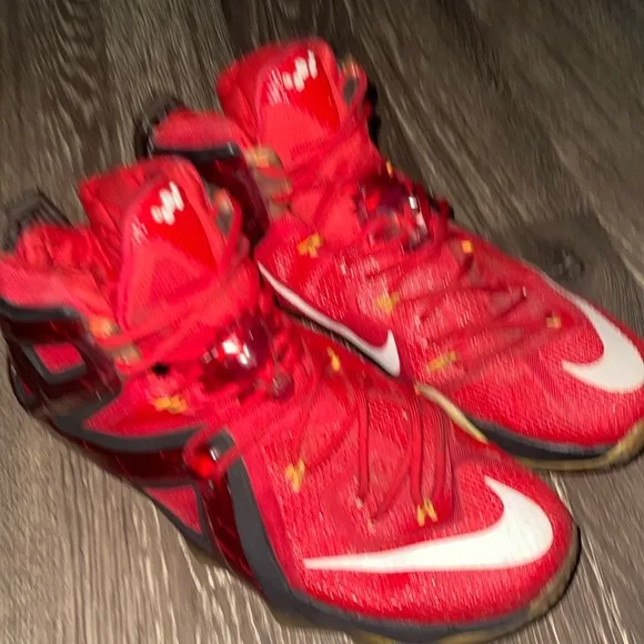 Nike Lebron XII Elite Red/Gold Basketball Shoes 724559-618 Men 12