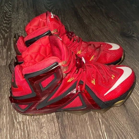 Nike Lebron XII Elite Red/Gold Basketball Shoes 724559-618 Men 12