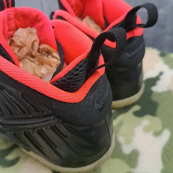Nike Little Posite Pro GS Yeezy shoes sz 5Y women 7.5 black crimson 644792 001