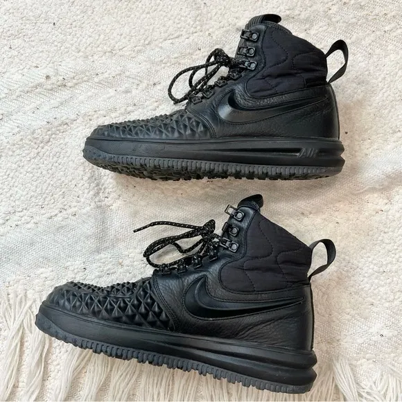 Nike Lunar Force 1 Duckboot Sneakers Black High Top Casual Shoes 8 Women