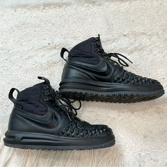 Nike Lunar Force 1 Duckboot Sneakers Black High Top Casual Shoes 8 Women