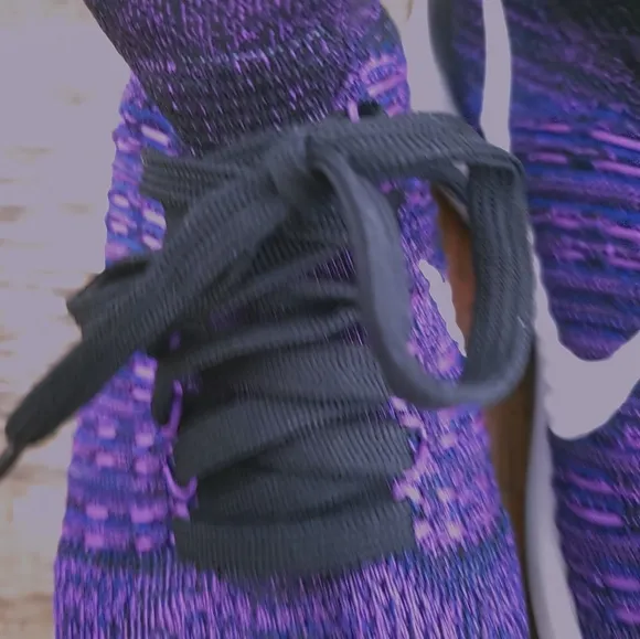 Nike Lunarlon Purple and White Athletic Shoes with Flyknit Upper Size 8