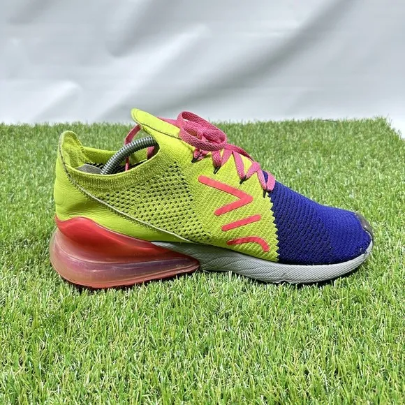 Nike Men AIR MAX 270 FLYKNIT Shoes AO1023-501 Blue Plink Neon Volt Sz 10 No BoX