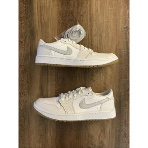 Nike Men Size 9 Air Jordan 1 Low Golf Shoes White Pure Platinum DD9315-111 New