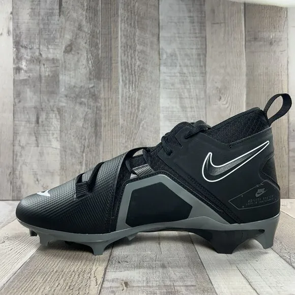 Nike Men's 11 Alpha Menace Pro 3 Football Cleats Black Iron Gray CT6649-010