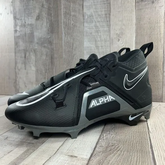 Nike Men's 11 Alpha Menace Pro 3 Football Cleats Black Iron Gray CT6649-010
