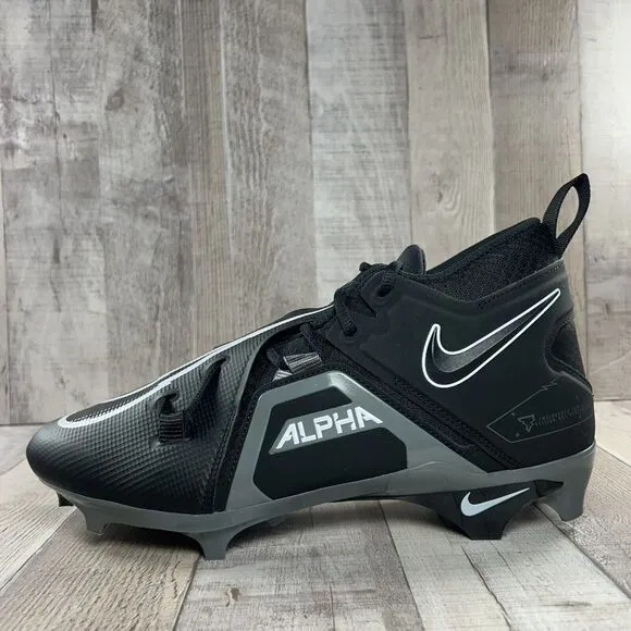 Nike Men's 11 Alpha Menace Pro 3 Football Cleats Black Iron Gray CT6649-010