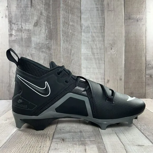 Nike Men's 11 Alpha Menace Pro 3 Football Cleats Black Iron Gray CT6649-010