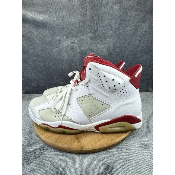 Nike Mens Air Jordan 6 Shoe Men Size 14 White Hare Basketball Sneaker No Insoles