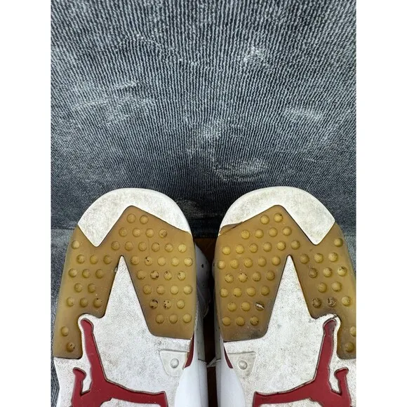 Nike Mens Air Jordan 6 Shoe Men Size 14 White Hare Basketball Sneaker No Insoles