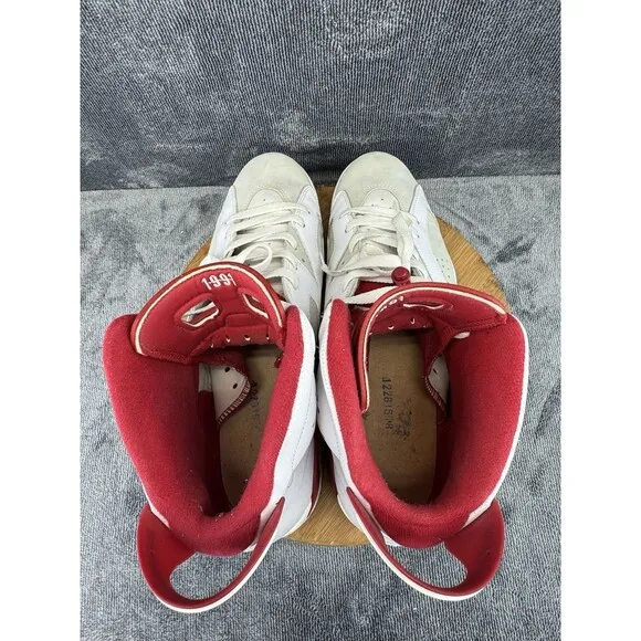 Nike Mens Air Jordan 6 Shoe Men Size 14 White Hare Basketball Sneaker No Insoles