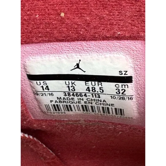 Nike Mens Air Jordan 6 Shoe Men Size 14 White Hare Basketball Sneaker No Insoles