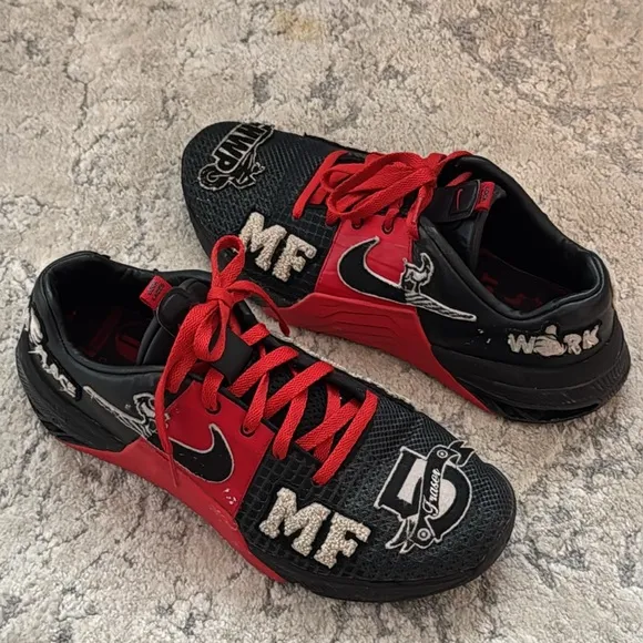 Nike Metcom8 MF Mat Fraser training shoes Cross Fit Black Red sneakers sz 11.5