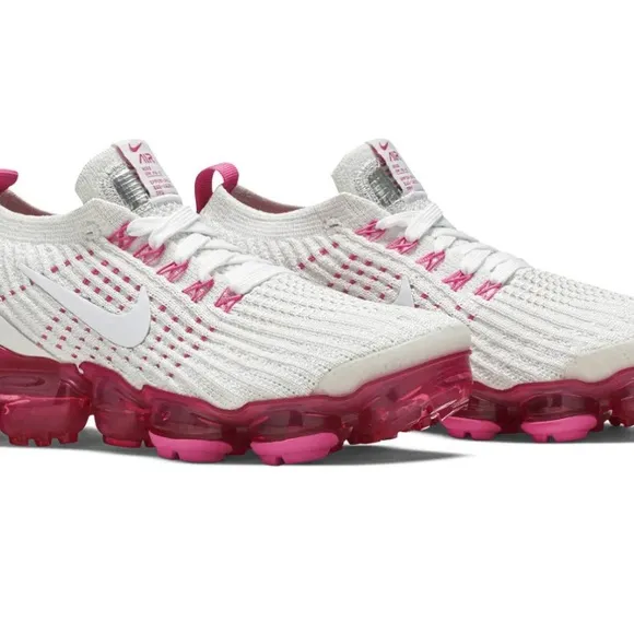 Nike Pink and White Athletic Shoes with VaporMax Sole