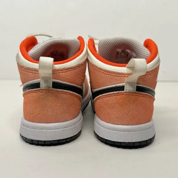 Nike Preschool Air Jordan 1 Mid Team Orange Shoes Sneakers