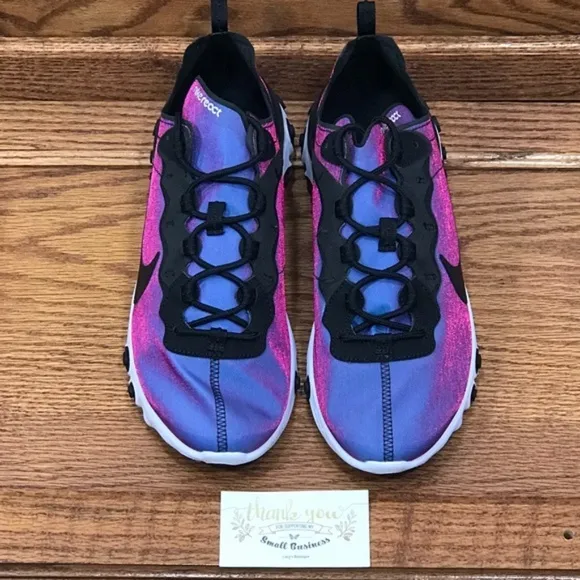 Nike React Element 55 PRM SU19 Black Laser Fuchsia Shoes