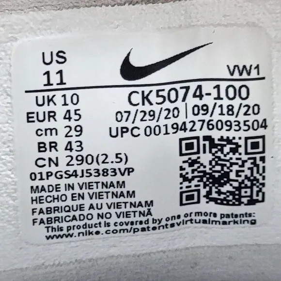 Nike Renew Retaliation TR 2 Mens 11 White Black Casual Running Shoes CK5074-100