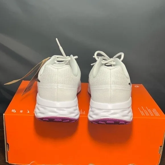 Nike REVOLUTION 6 NN Women's White Purple DC3729-106 Athletic Running Shoes