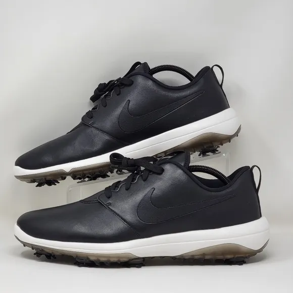 Nike Roshe G Tour Golf Leather Black Shoes Spikes AR5580-001 Mens Size Multi New