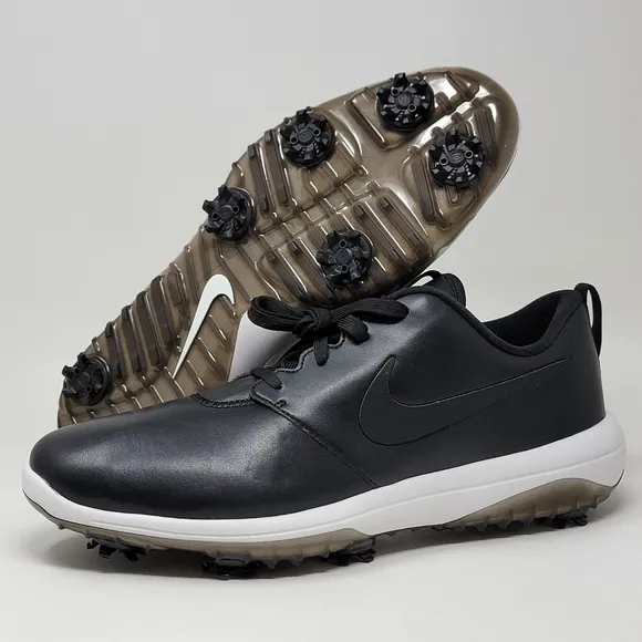 Nike Roshe G Tour Golf Leather Black Shoes Spikes AR5580-001 Mens Size Multi New