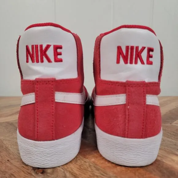 Nike SB Zoom Blazer Mid Men's Size 7.5 Red White Suede Skate Shoes 864349-602