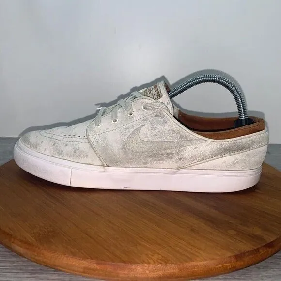 Nike SB Zoom Stefan Janoski Mens Size 8.5 White Ostrich Skate Shoes 616490 102
