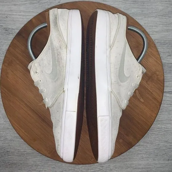 Nike SB Zoom Stefan Janoski Mens Size 8.5 White Ostrich Skate Shoes 616490 102