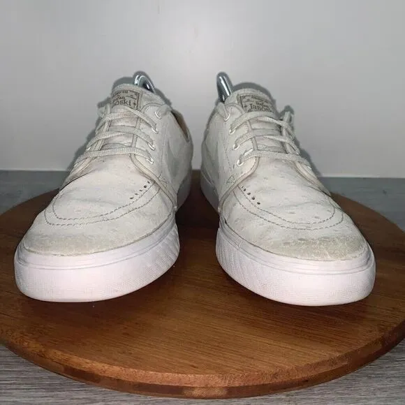 Nike SB Zoom Stefan Janoski Mens Size 8.5 White Ostrich Skate Shoes 616490 102