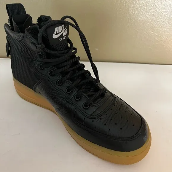 NIKE SF AF1 Mid Basketball Shoes Black Gum AJ0424-001 youth Size 4.5 Y Women 6
