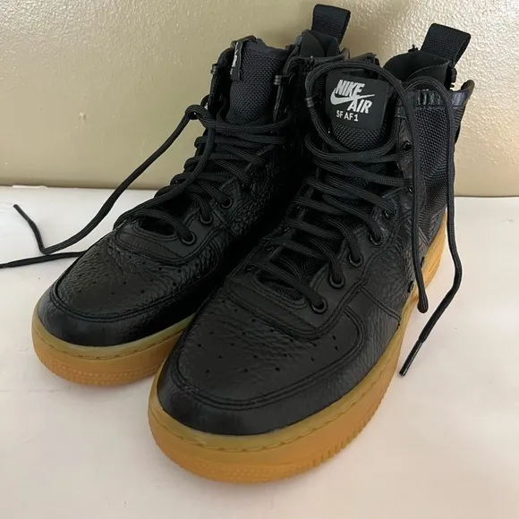 NIKE SF AF1 Mid Basketball Shoes Black Gum AJ0424-001 youth Size 4.5 Y Women 6
