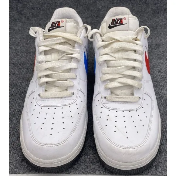 Nike Shoes Men 10.5 Air Force 1 '07 Mismatch Swooshes White Red Blue CT2816-001