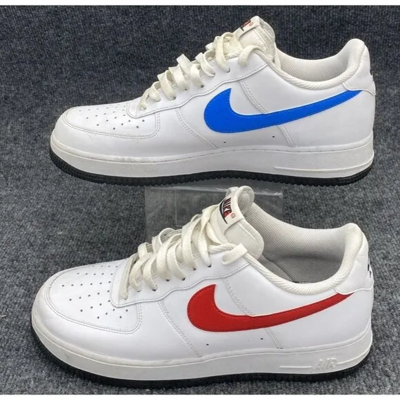Nike Shoes Men 10.5 Air Force 1 '07 Mismatch Swooshes White Red Blue CT2816-001