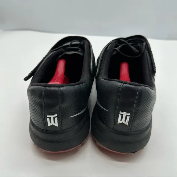 Nike TW Tiger Woods Mens 11 Golf Shoes Sneaker Soft Spike 880955-001 Black/Red
