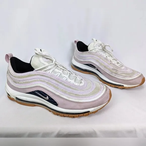 NIKE Women 12 Air Max 97 Ultra '17 LX Lavender Swoop LOGO Lace Up Sneakers Shoes