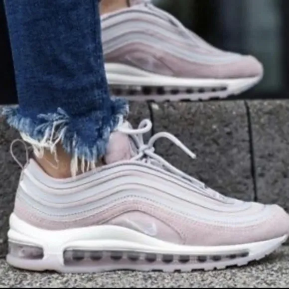 NIKE Women 12 Air Max 97 Ultra '17 LX Lavender Swoop LOGO Lace Up Sneakers Shoes