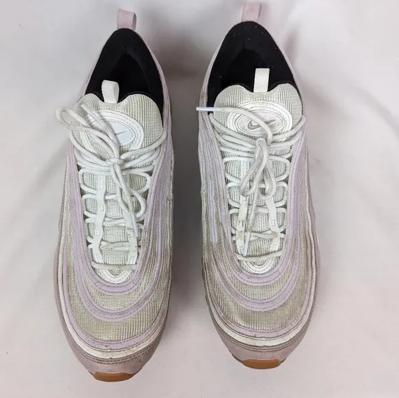 NIKE Women 12 Air Max 97 Ultra '17 LX Lavender Swoop LOGO Lace Up Sneakers Shoes