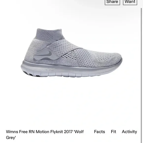 Nike Womens Shoes Free RN Motion Flyknit Size 7 Athletic Running