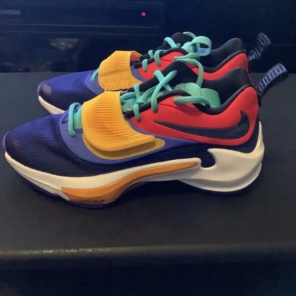 Nike Zoom Freak 3 AntetokounBros Red Blue Teal Yellow Basketball YTH 5.5 /WMNS 7