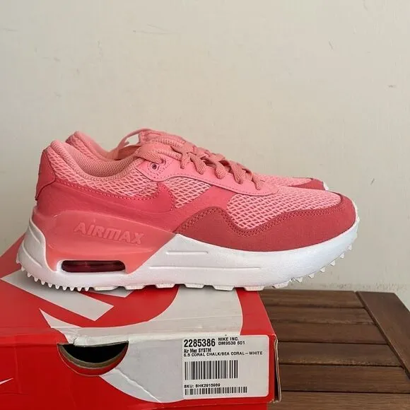 Nike Air Max System Coral Chalk USA Women Size 6.5/UK 4/EU 37.5(DM9538-601)
