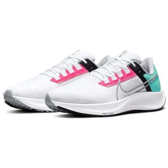 Nike Air Zoom Pegasus 38 CW7356-102 Men White/Wolf Grey/Pink Sneaker Shoes CG891
