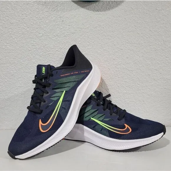 Nike Mens Quest 3 Blue Running Shoes Sneakers Size 12