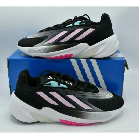 NWB Adidas Womens Size 8.5 Ozelia W Core Black Pink Cloud White Shoes H04266