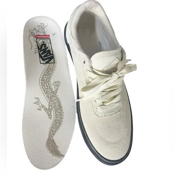 NWOB VANS Gilbert Crockett Antique White/Black Leather/Textile Sneaker Men’s 6.5
