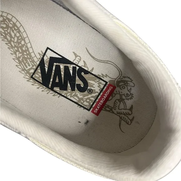 NWOB VANS Gilbert Crockett Antique White/Black Leather/Textile Sneaker Men’s 6.5
