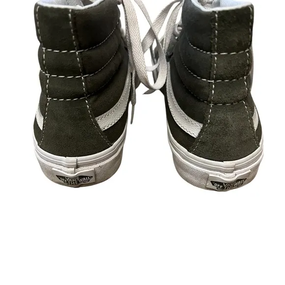NWOB VANS SK-8 high top olive drab suede &amp; canvas sneakers shoes, 5.5 / 7