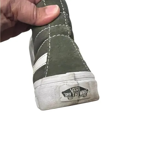 NWOB VANS SK-8 high top olive drab suede &amp; canvas sneakers shoes, 5.5 / 7